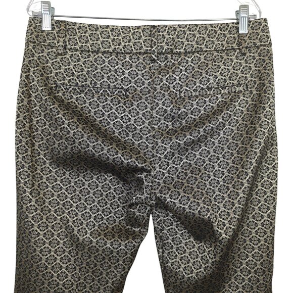 Ann Taylor Womens Metallic Brocade Patterned Slim Ankle Pants Size 8 - Picture 4 of 15